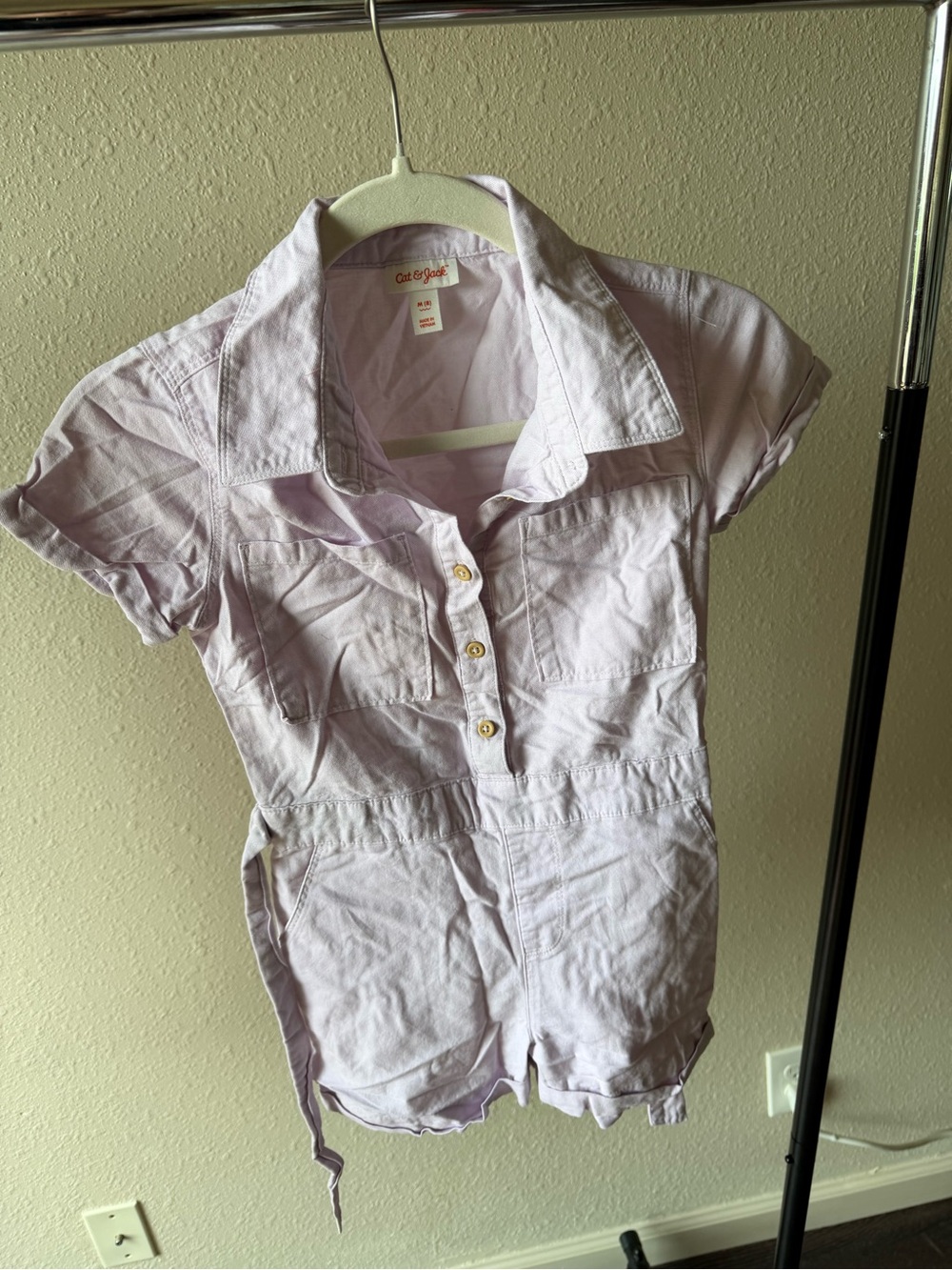 Cat & Jack Lilac Short Sleeve One-Piece Romper
